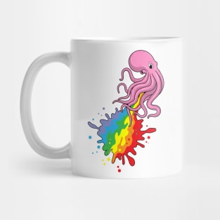 Octopus with Rainbow Mug